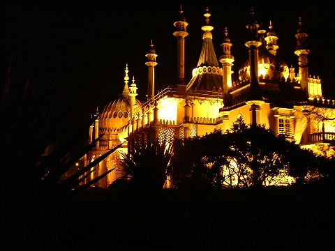 [pavilion at night]