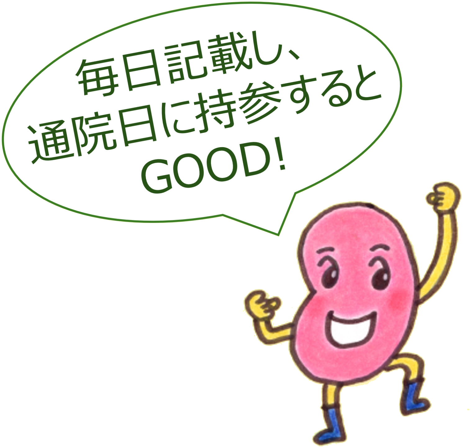 毎日記載し、通院日に持参するとGOOD!