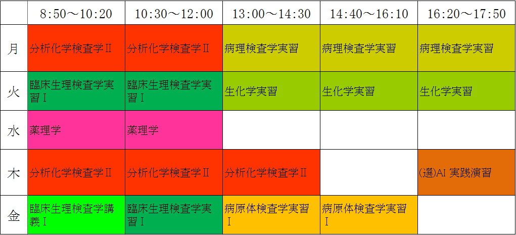 時間割例2