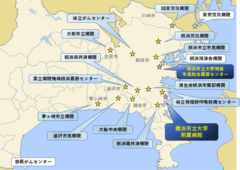 図2. 横浜市立大学呼吸器病学教室関連施設